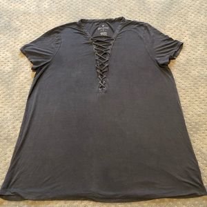 AE Lace-Up Gray Tee